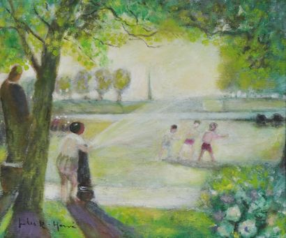 Jules René HERVÉ (1887-1981)
Animated landscape
Oil...
