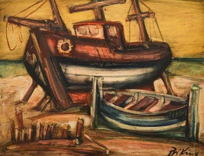 Franz PRIKING (1929-1979)
Boats on the quay
Oil...