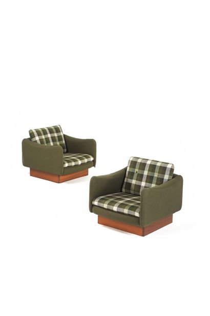 Michel MORTIER (1925-2015) Pair of armchairs...