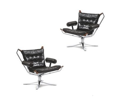 TRYGG MOBLER (XX) Rare paire de fauteuils...