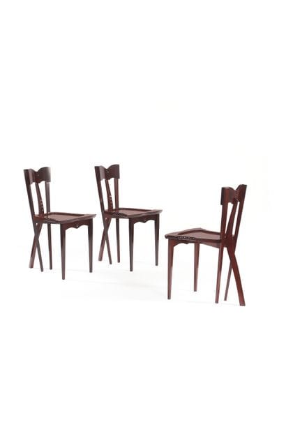 Borek SIPEK (1949) Suite de 3 chaises dites...