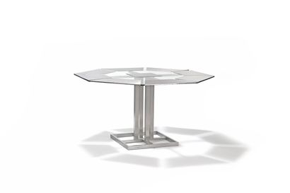Nadine CHARTERET (XX) Table Verre, acier...