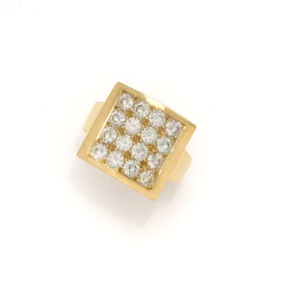 Bague d'homme en or jaune 18K (750/1000)...