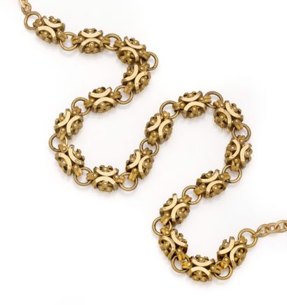 Collier en or jaune 18K (750/1000) composée...