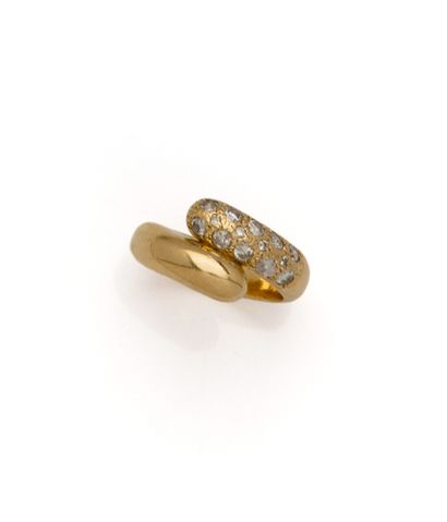 Bague croisée en or jaune 18K (750/1000),...
