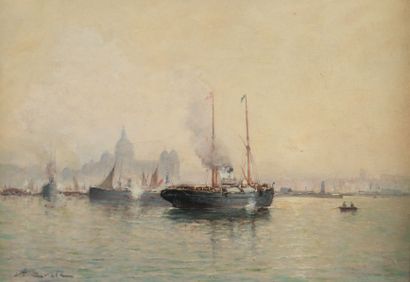 Victor COSTE (1844-1923)
Bateau à vapeur...