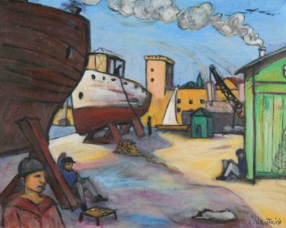 Louis VAUTRIN (XX)
Le port de Marseille
Huile...
