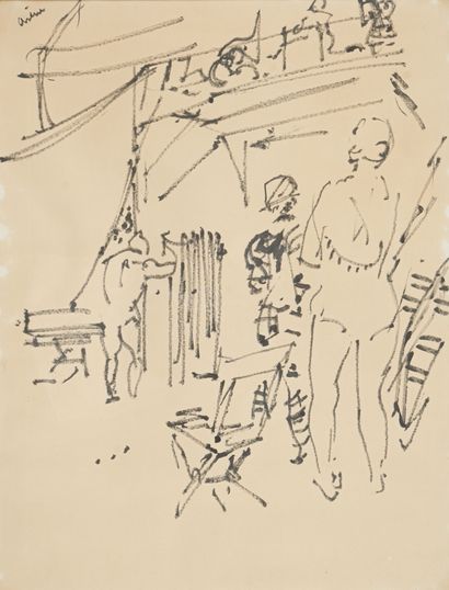 Jean ARENE (1929-2020)
Intérieur de cirque
Feutre
Signé
65...