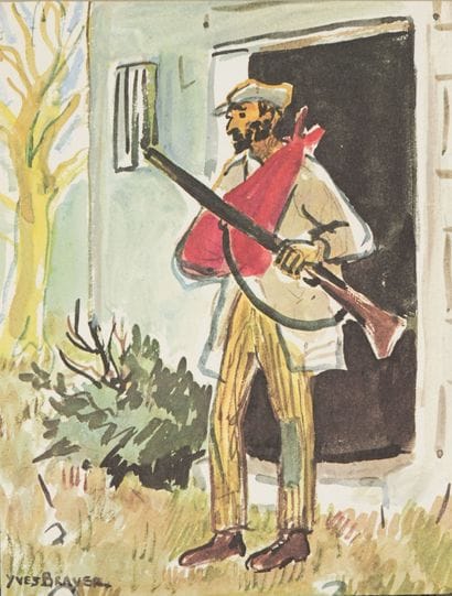 Yves BRAYER (1907-1990)
Le chasseur
Aquarelle
Signée...