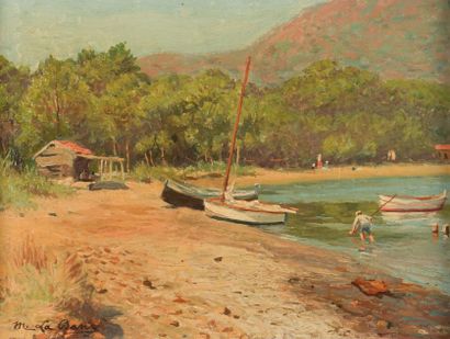 Maurice LA BANY (XIX-XX)
Barques sur la plage
Huile...