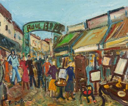 Roland DUBUC (1924-1998)
Le marché Paul Bert
Huile...
