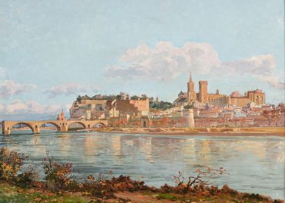 Jean-Baptiste BRUNEL (1850-1929)
Vue d’Avignon...