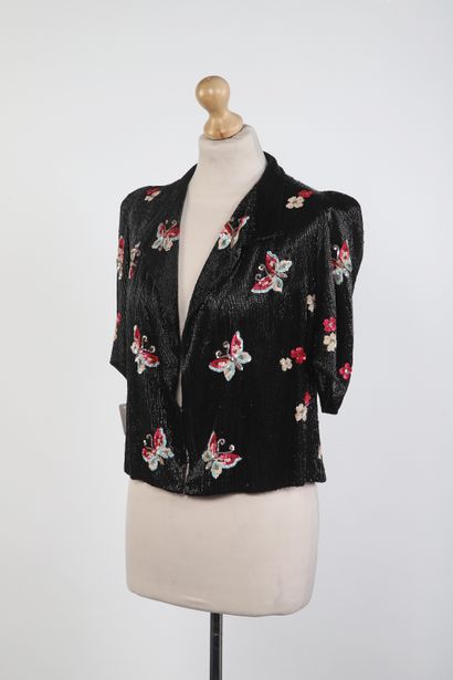 ANONYMOUS 
Lot including a pink silk beaded...
