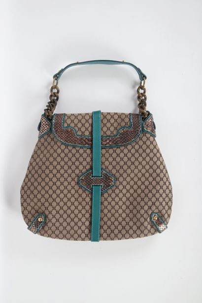 CÉLINE
Triumph canvas and turquoise leather...