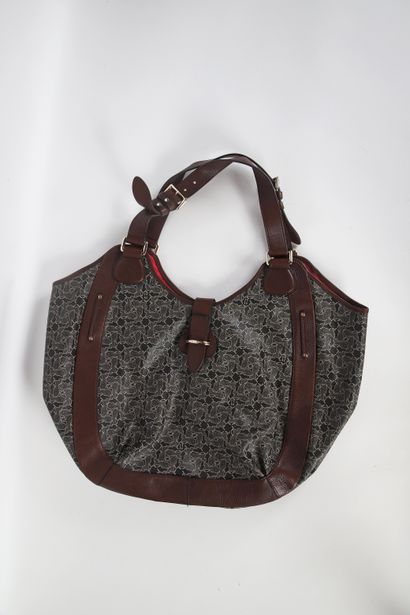 CÉLINE
43 cm tote bag in black and grey coated...