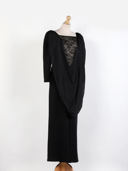 ANONYMOUS
	Black wool and tafta maxi dress,...