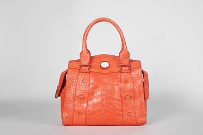 CÉLINE
Openwork salmon reptile-style leather...