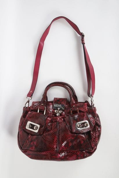CÉLINE
33 cm bag, in glossy burgundy python,...