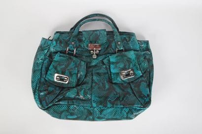 CÉLINE
45 cm bag, in turquoise glossy python,...