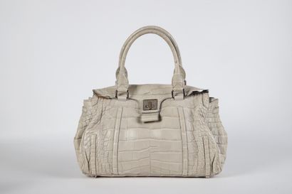CÉLINE
37 cm bag in ecru reptile-style leather,...
