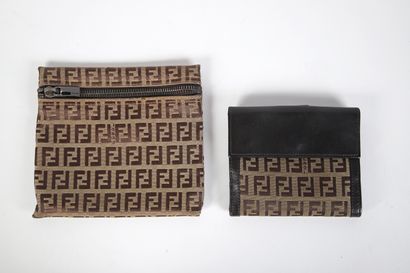 FENDI
Lot including a Zucca canvas and brown...