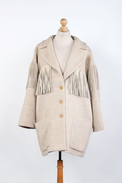 APARA
Beige mottled alpaca and wool coat,...