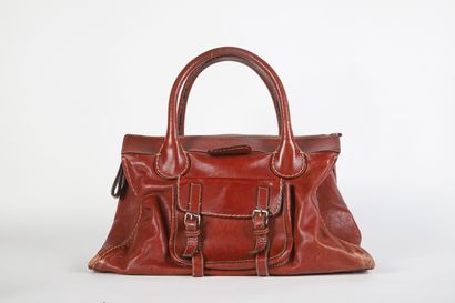 CHLOE
Edith brown leather handbag, zip closure,...