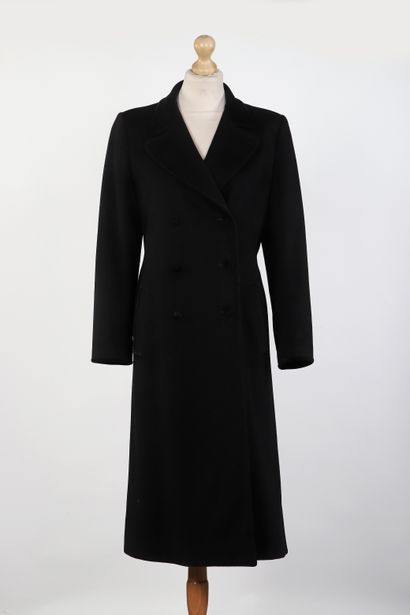 ARNYS
Black woollen coat, partially lined...