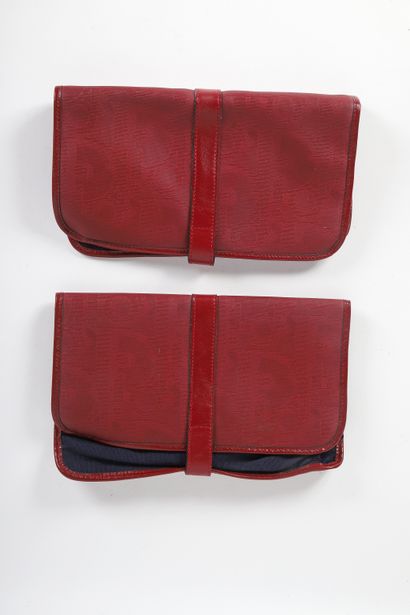 Christian DIOR
Set of two burgundy slant...