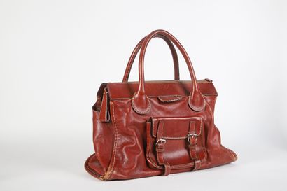CHLOE
Edith brown leather handbag, zip closure,...