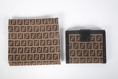 FENDI
Lot including a Zucca canvas and brown...