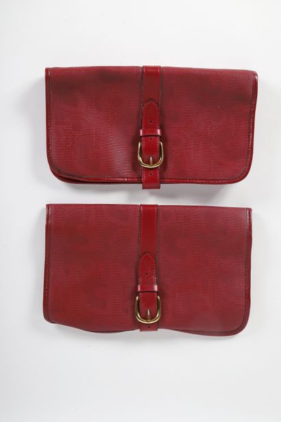 Christian DIOR
Set of two burgundy slant...