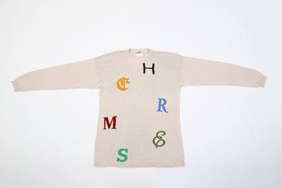 HERMES Paris
Beige cotton sweater embroidered...