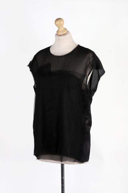 LANVIN
Sleeveless black fishnet top, size...