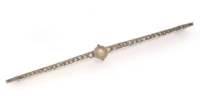 Grande broche barrette en or jaune 18K (750/1000)...