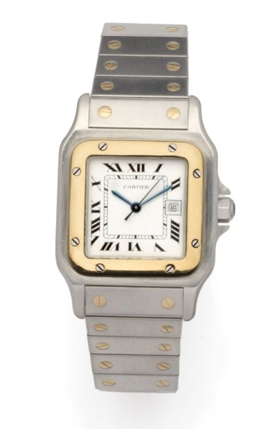 CARTIER SANTOS 
Montre bracelet en or 18K...