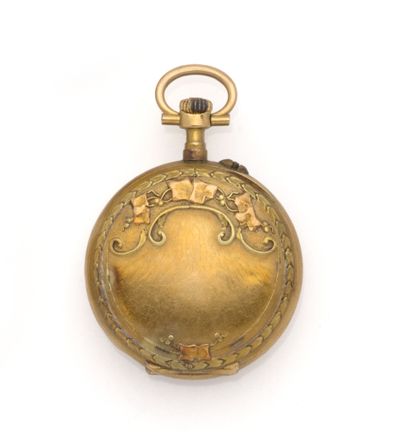Montre de poche en or jaune 18K (750/1000)...