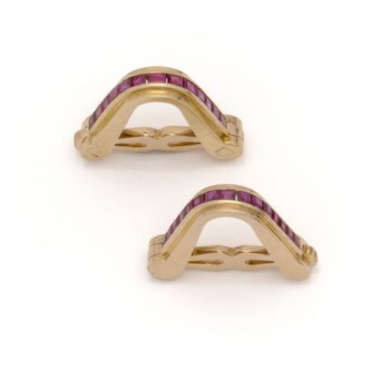 Paire de boutons de manchettes or rose 18K...