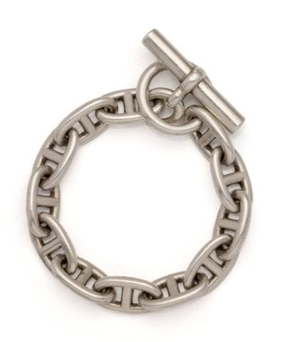 HERMES 
Bracelet en argent (925/1000) à mailles...