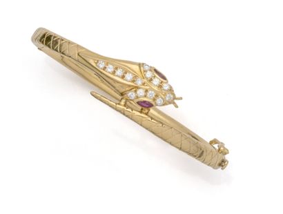 Bracelet jonc en or jaune 18K (750/1000)...