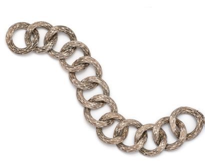 Bracelet gourmette en argent (800/1000) composé...