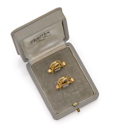 Paire de boutons de manchette en or jaune...