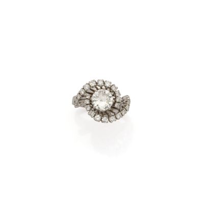 Bague tourbillon en or gris 18K (750/1000)...