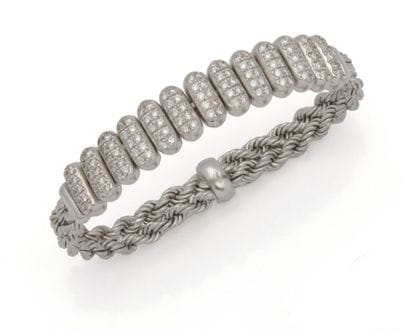 Bracelet semi rigide en or gris 18K (750/1000)...