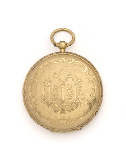 Montre de poche en or jaune 18K (750/1000)...