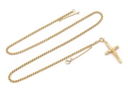 Pendentif en or jaune 18K (750/1000) figurant...