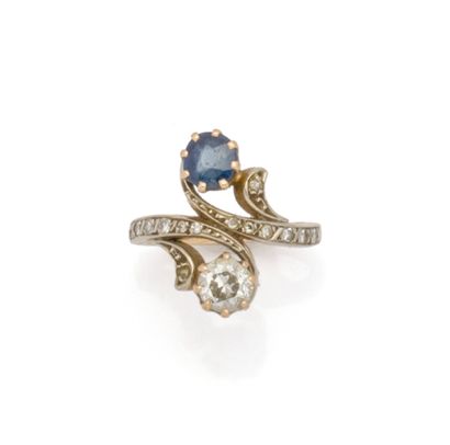 Bague Toi et Moi en or deux tons 18K (750/1000)...