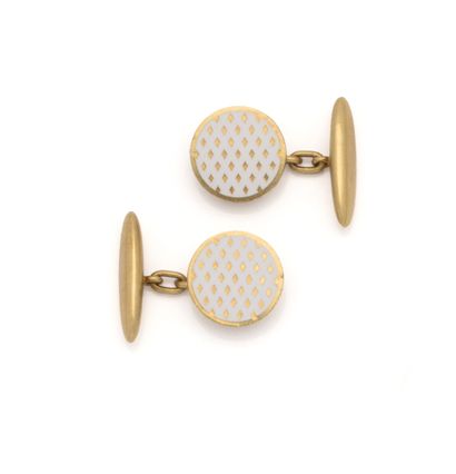 Paire de boutons de manchette en or jaune...