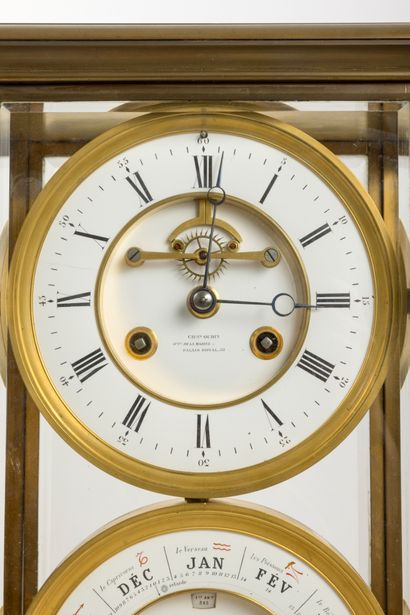 Calendrical mantel clock with half-hour striking
signed...