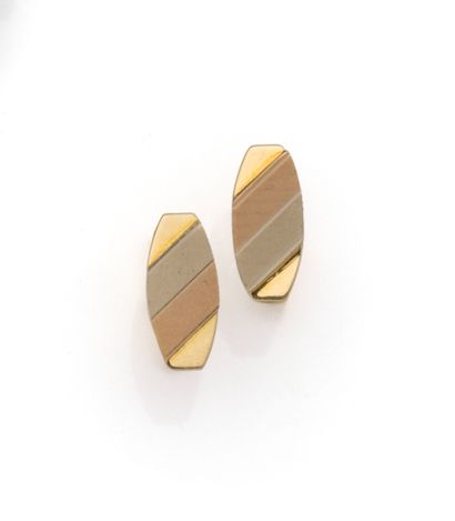 Paire de boutons de manchette en or trois...